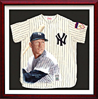 Giclee print on Canvas of Mickey Mantle Baseball Jersey, Framed