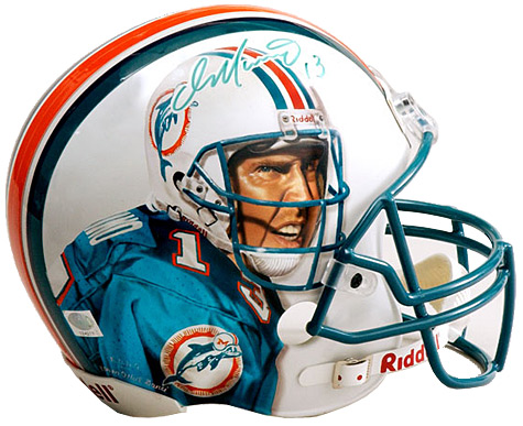 Karen O'Neil Ganci - Hand-Painted Dan Marino Football Helmet