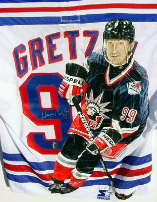 Karen O'Neil Ganci - Hand-Painted Wayne Gretzky Hockey Jersey