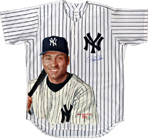 Hand-Painted Derek Jeter Baseball Jersey