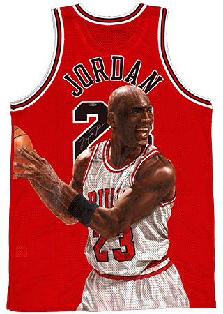 Karen O'Neil Ganci - Hand-Painted Michael Jordan Basketball Jersey