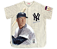 Hand-Painted Mickey Mantle Baseball Jersey