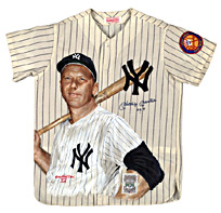 Hand-Painted Mickey Mantle Baseball Jersey