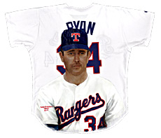 Hand-Painted Nolan Ryan Baseball Jersey