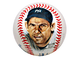 Hand-Painted Yogi Berra Baseball